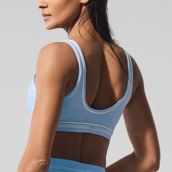 NWT Alosoft Heart Throb Bra - Seashell Blue Heather/White M - Picture 5 of 5